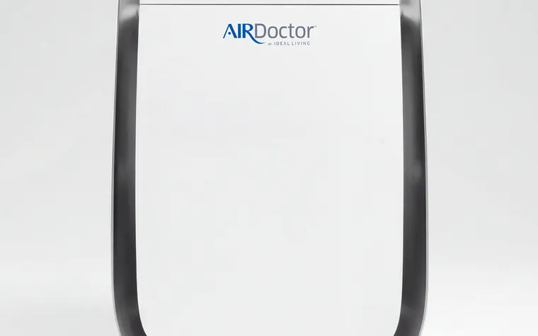 AirDoctor AD3500 air purifier tower, black and silver, front view