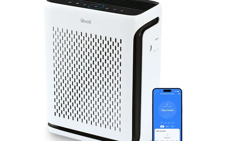 Levoit Vital 100S-P True HEPA air purifier, white, front view