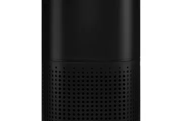 PuroAir 240 air purifier, cylindrical white tower, front product shot
