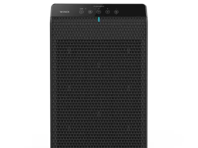 Winix 5520 air purifier tower, front view on a shaded background